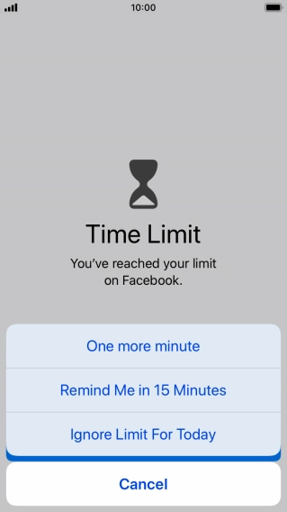 Press the required setting.