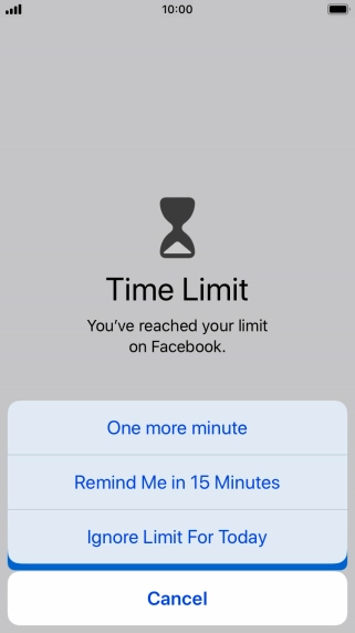 Press the required setting.