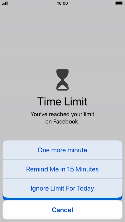 Press the required setting.