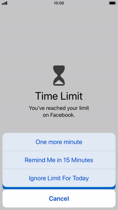 Press the required setting.