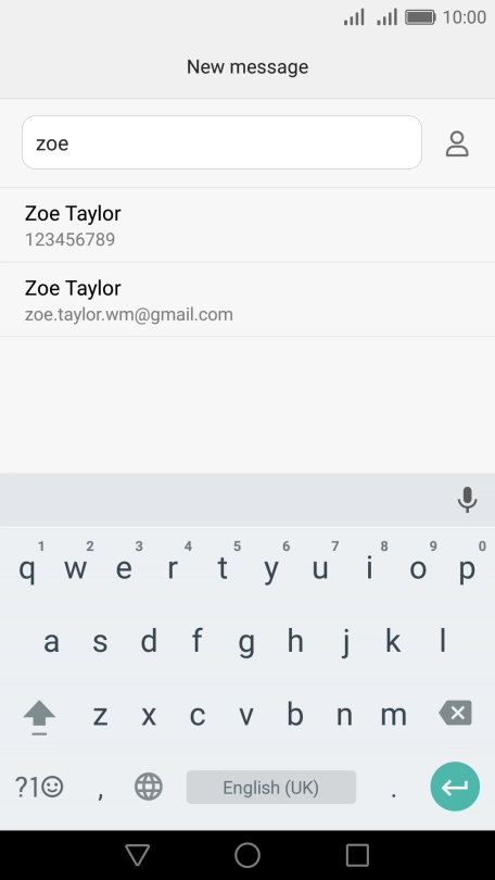 Press the required contact.