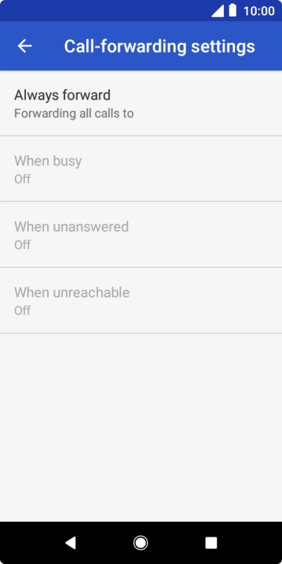 Press the required divert type.