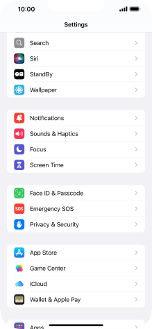 Press Face ID & Passcode.
