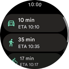 Press the required mode of transportation.