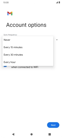 Press the required setting.