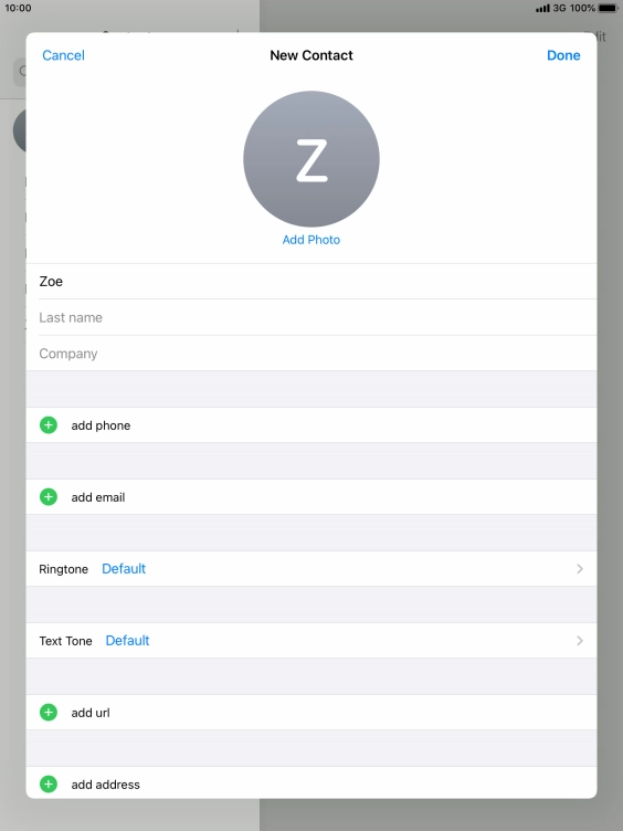Press Last name and key in the last name.
