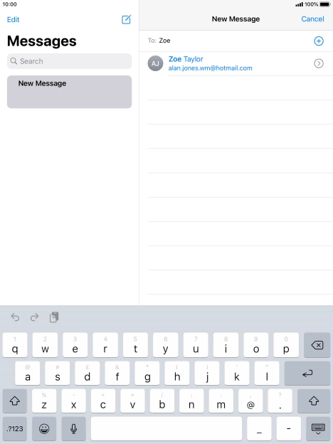 Press the required contact.