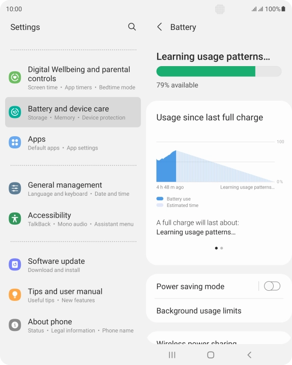Press Power saving mode.
