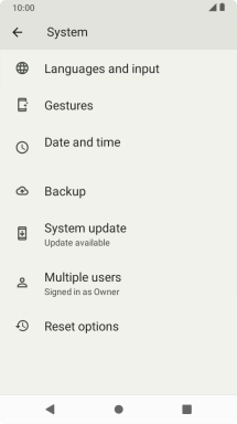 Press Reset options.