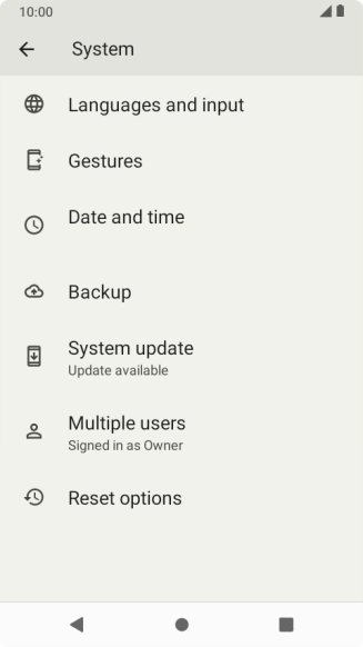 Press Reset options.