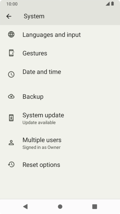Press Reset options.