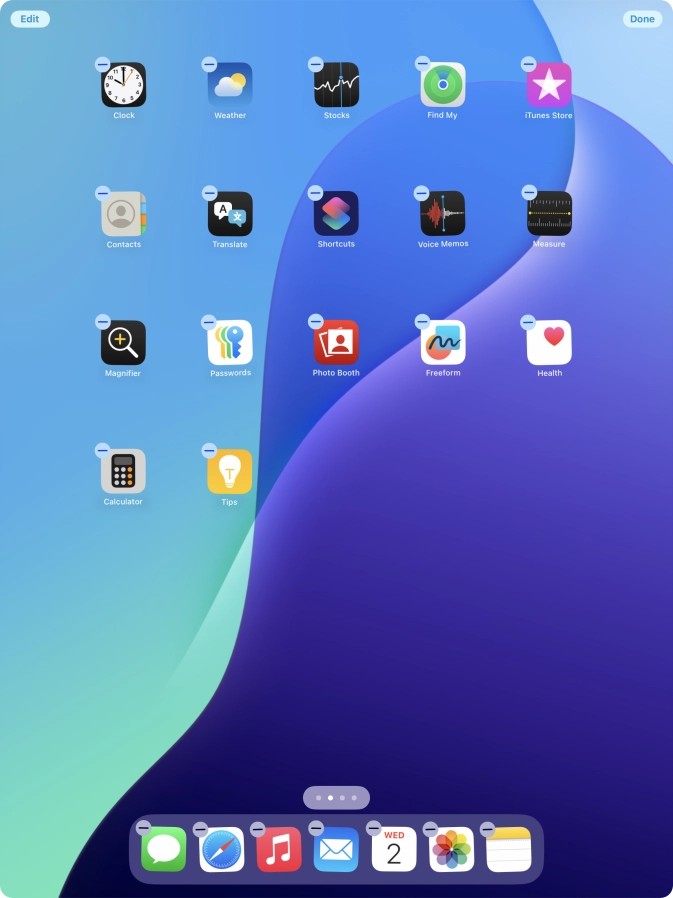 Press the home screen icon.