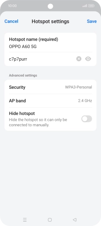Press the password field and key in the required password.