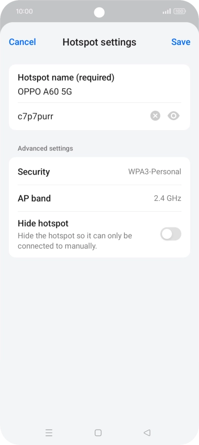 Press the password field and key in the required password.