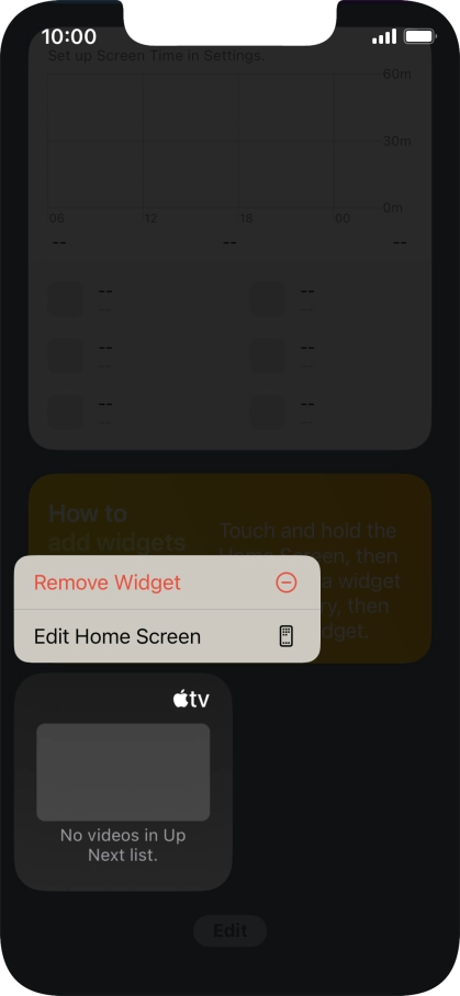 Press Remove Widget.