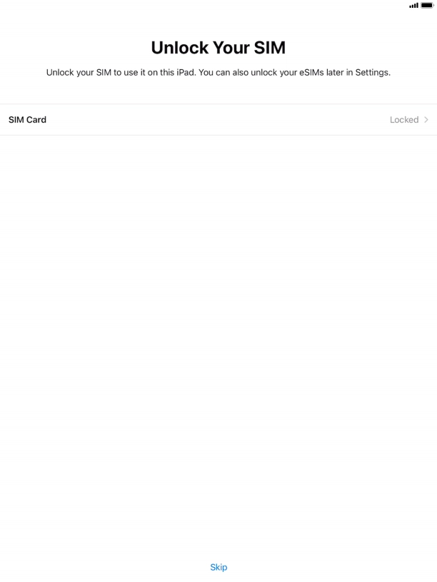 Press SIM Card. Press SIM Card.