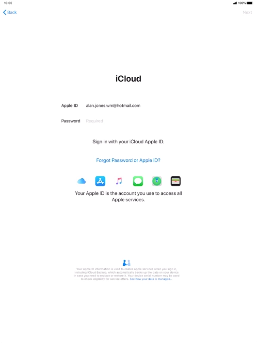 Press the field next to 