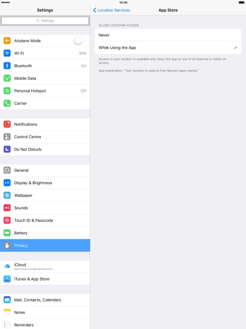Press Never to turn off the function. Press Never to turn off the function.