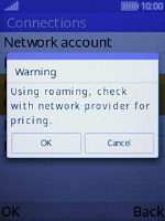 If you turn on the function, press the Left selection key.