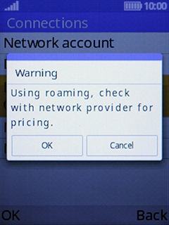 If you turn on the function, press the Left selection key.