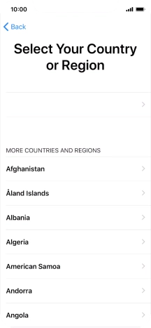 Press the required country or area.