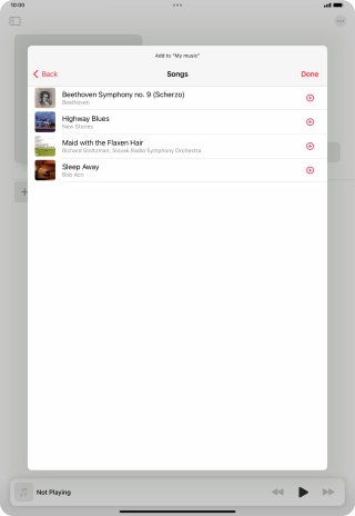 Go to the required category and press the required audio file.