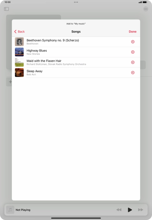 Go to the required category and press the required audio file.