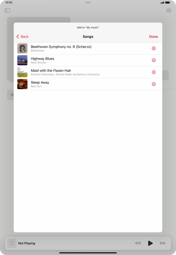Go to the required category and press the required audio file.