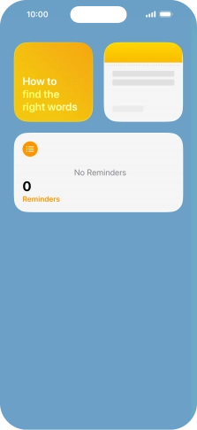 Slide your finger up or down on the screen to see more widgets.