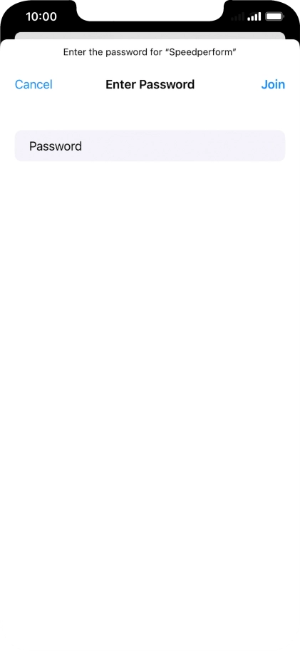 Key in the password for the Wi-Fi network and press Join.