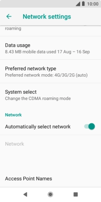 Press Preferred network type.