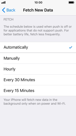 If you turn off the function, press the required setting.