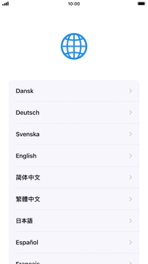 Press the required language.