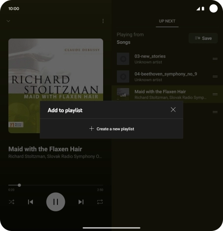 Press Create a new playlist.