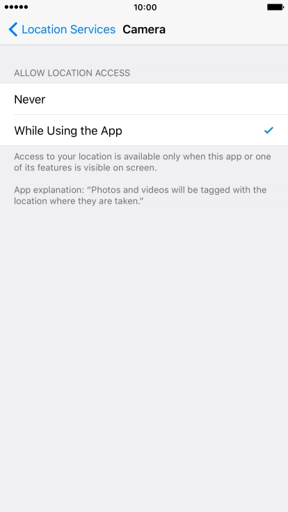 Press the required setting to turn the function on or off.