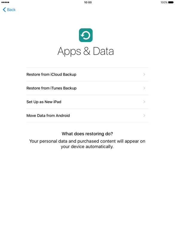 Press Restore from iCloud Backup.