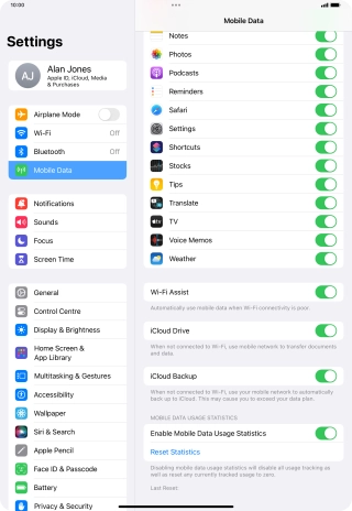 Press the indicator next to 
