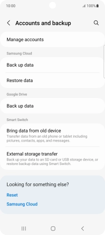 Press Manage accounts.
