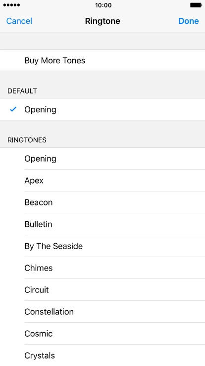 Press the required ring tones to hear them.