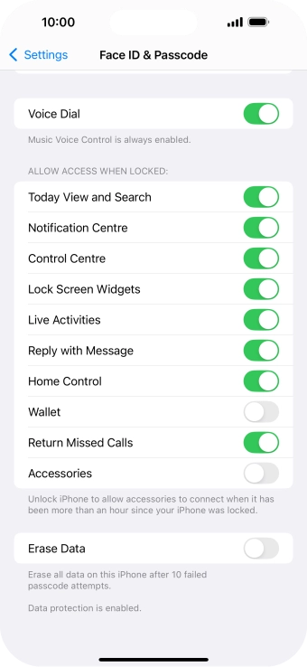 Press the indicator next to 
