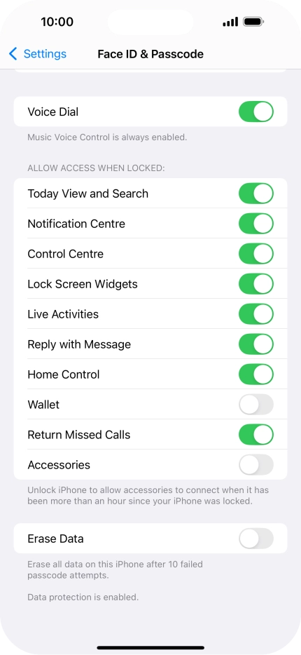 Press the indicator next to 