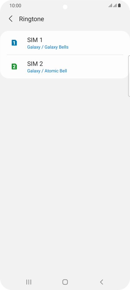 Press the name of the SIM.