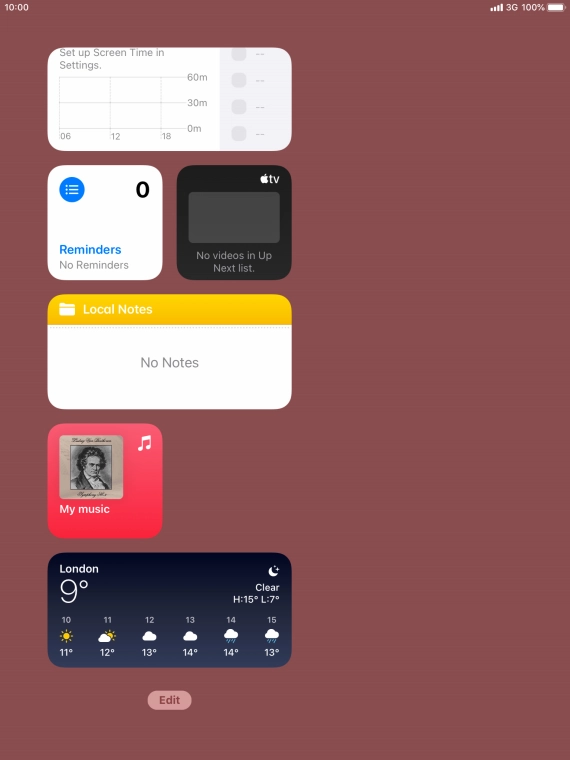 If you're using a Widget Stack: slide up or down on the stack to select the required widget.