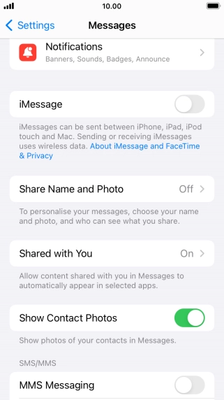 Press the indicator next to 