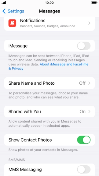 Press the indicator next to 