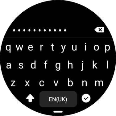 Key in the password for the Wi-Fi network and press the confirm icon.