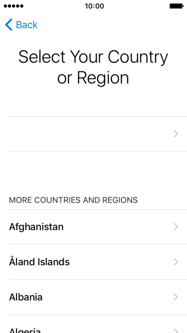 Press the required country or area.