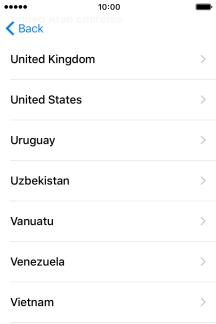 Press the required country or area.