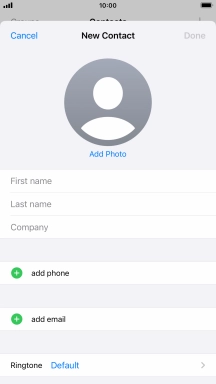 Press First name and key in the first name.