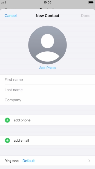 Press First name and key in the first name.